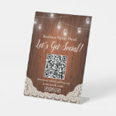 Signe De Table QR Code Social Media Business String Lights Rustiq (Recto)