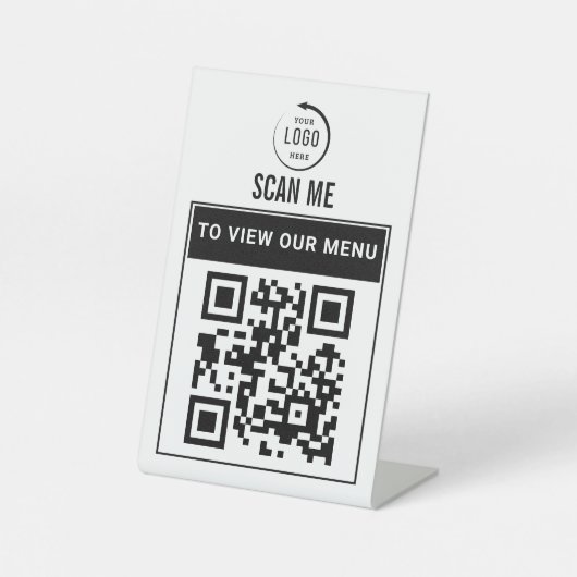 Signe De Table QR Code Tabletop Sign | Digital Menu pedestal sign (Recto)