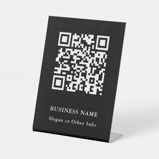 Signe De Table QR Code Website Link Black Modern Business (Recto)