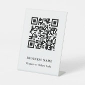 Signe De Table QR Code Website Link Black & White Modern Business (Recto)