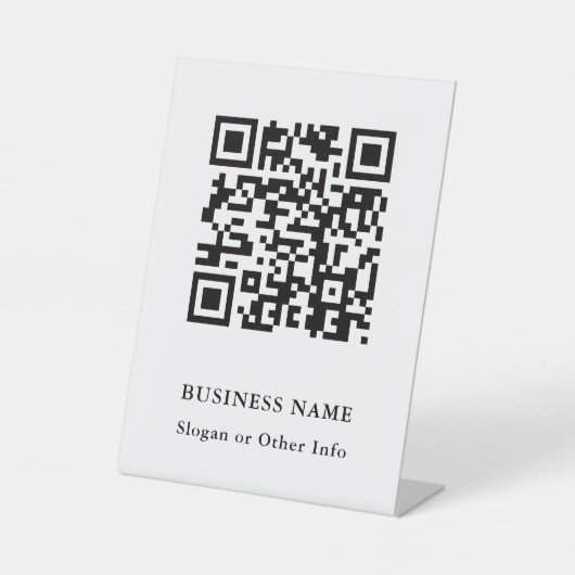 Signe De Table QR Code Website Link Black & White Modern Business (Recto)