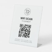 Signe De Table QR Code Wifi Business Scan to Connect White Modern (Recto)