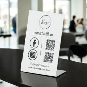 Signe De Table QR Connect With Us Business Logo Médias sociaux