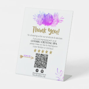 Signe De Table ~* QR FLORAL VIOLET Review Logo MERCI AP8