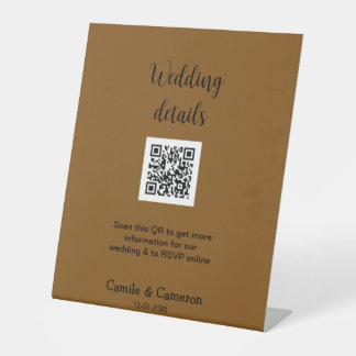 Signe De Table QR MARIAGE WEBSITE ajouter la date de photoname no