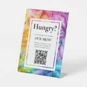 Signe De Table QR Menu Mariage Fleur éthérée (Recto)
