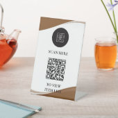 Signe De Table QR Menu Pedestal display holder (In SItu)