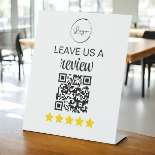 Signe De Table QR minimaliste Laissez-nous une entreprise d'exame