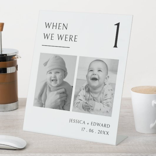 Signe De Table Quand Nous Étions Numéro De Table Âge Couple Photo (In SItu)