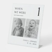 Signe De Table Quand Nous Étions Numéro De Table Âge Couple Photo (Recto)