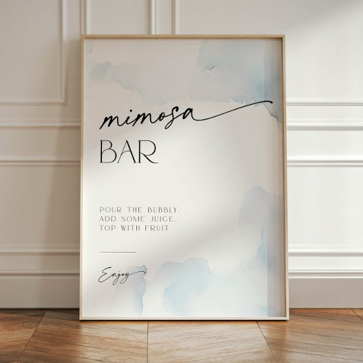 Signe De Table Quelque chose de bleu avant de faire Clouds Mimosa