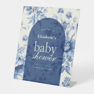 Signe De Table Quelque chose de bleu Floral Toile Baby shower Acc