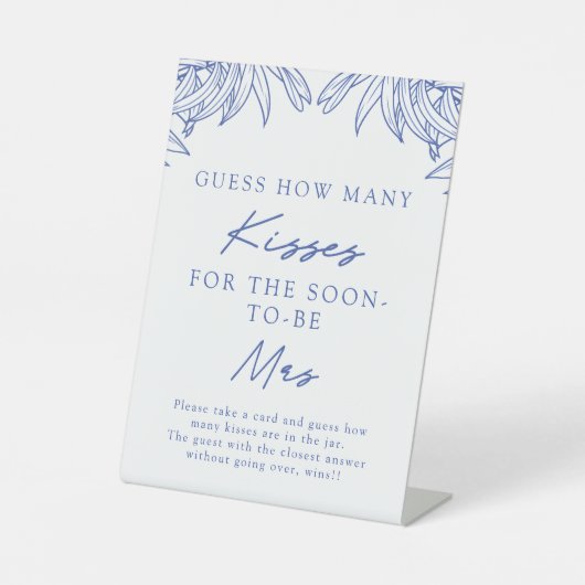 Signe De Table Quelque chose de bleu simple Feuilles Devinez comb (Recto)