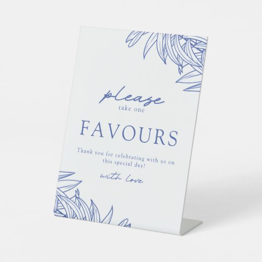 Signe De Table Quelque chose de bleu simple mariage botanique Fav (Recto)