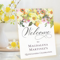 Quinceanera Jaune Daffodique Fleur sauvage Bienven