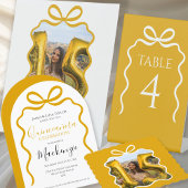 Signe De Table Quinceanera Modern Ribbon Frame Numéro de tableau