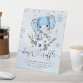 Signe De Table Raffin de Baby shower d'éléphant d'hiver (In SItu)