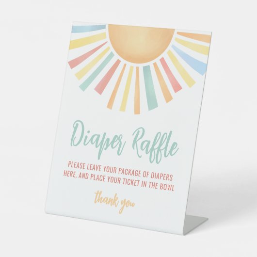 Signe De Table Raffin de couche de Baby shower Sun (Recto)