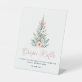 Signe De Table Raffle Baby shower de la couche de Noël rose (Recto)