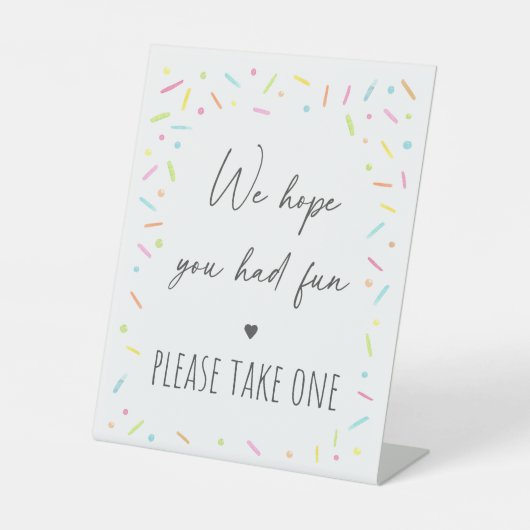 Signe De Table Rainbow Baby Sprinkle Party Favoriser (Recto)
