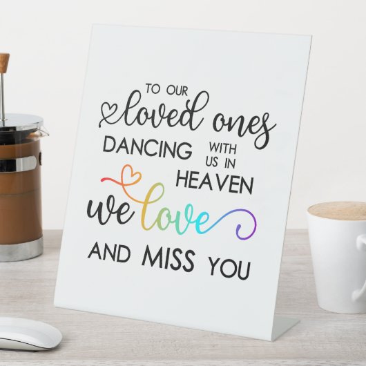 Signe De Table Rainbow Heart Script Danser En Mariage Ciel (In SItu)