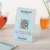 Signe De Table Rainbow Holographic Qr Code Scan Pour Se Connecter (In SItu)