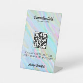 Signe De Table Rainbow Holographic Qr Code Scan Pour Se Connecter (Recto)