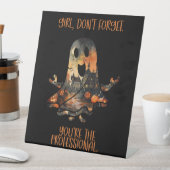 Signe De Table Rappel Professionnel Humour Fantôme d'Halloween (In SItu)