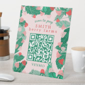 Signe De Table Raspberry Patch SCANNEZ POUR PAYER CODE QR PERSONN (In SItu)