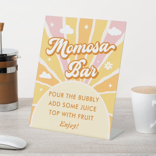 Signe De Table Ray of Sunshine Baby shower Momosa Bar (In SItu)