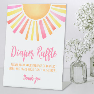 Signe De Table Rayon de Baby shower rose clair soleil