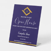 Signe De Table Real Estate Navy Blue House Logo Modern Realtor (Recto)