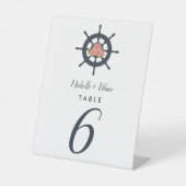 Signe De Table Réception de mariage nautique romantique Numéro de (Recto)