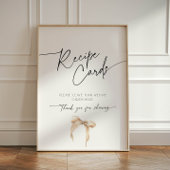 Signe De Table Recette Carte Beige Bow Fête des mariées Jouer le