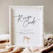 Signe De Table Recette Carte Beige Bow Fête des mariées Jouer le