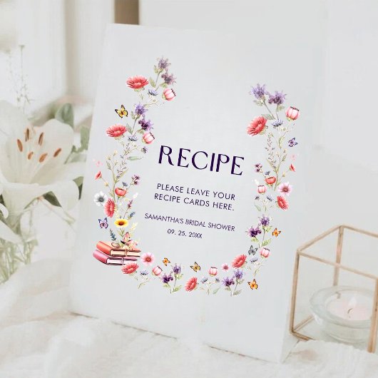 Signe De Table Recette de Baby Shower Fleur Sauvage de Conte de F