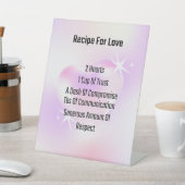 Signe De Table Recette pour l'amour Afficher pour mariage ou fian (In SItu)