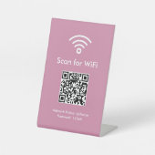 Signe De Table Recherche rose pour WiFi Code QR personnalisé prof (Recto)