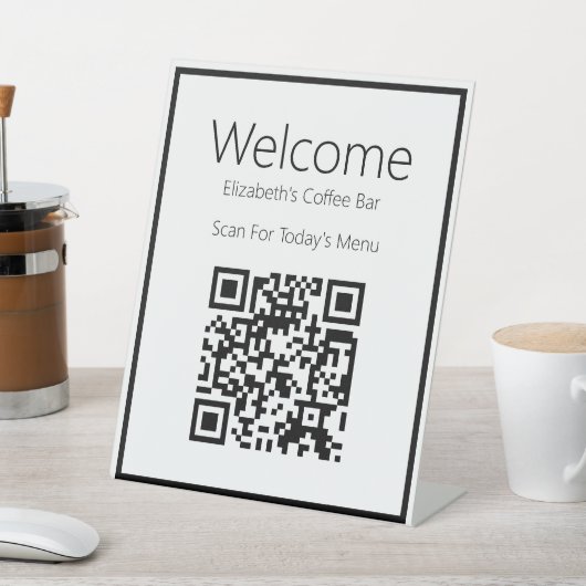 Signe De Table Rechercher l'accueil Code QR pour le menu (In SItu)