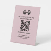 Signe De Table Rechercher le code QR du menu | Site Web | Salle d (Recto)