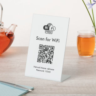 Signe De Table Rechercher le code QR personnalisé WiFi Profession