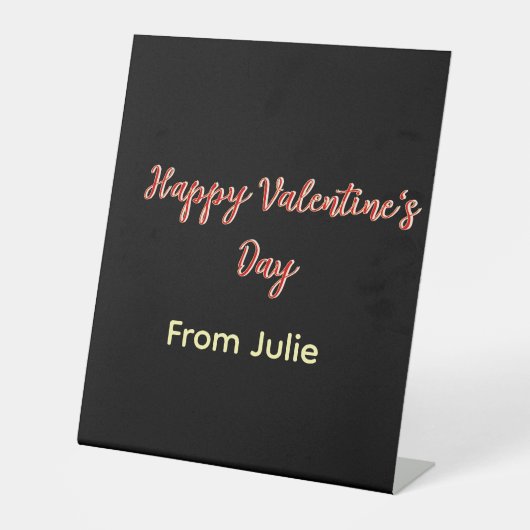 Signe De Table Red black happy Valentine's day from name stylish  (Recto)