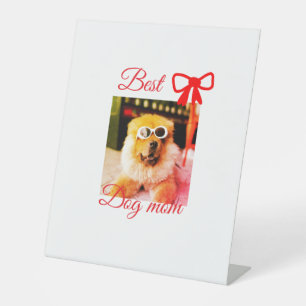 Signe De Table Red bow best dog maman papa photo chien/animal nom