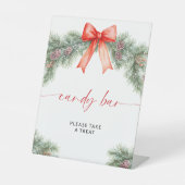 Signe De Table Red Bow Christmas Candy Bar (Recto)
