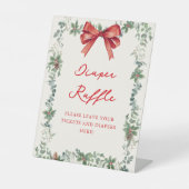 Signe De Table Red Bow Holiday Baby Shower Diaper Raffle (Recto)