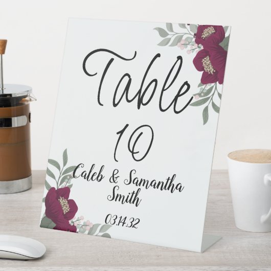 Signe De Table Red Flower (In SItu)