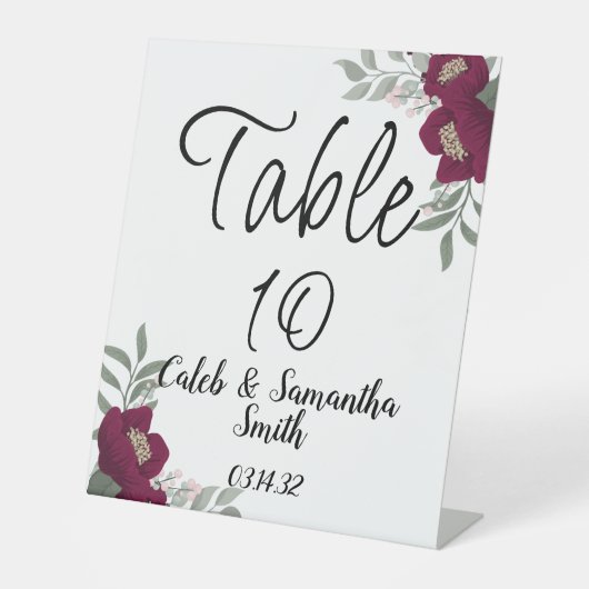 Signe De Table Red Flower (Recto)
