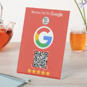 Signe De Table Red Google Review Business Stand with QR Code (In SItu)