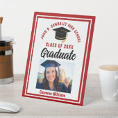 Signe De Table Red Graduation Custom Graduate Photo Party (In SItu)