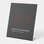 Signe De Table Red Monogram Grey Personal Trainer Business (Recto)